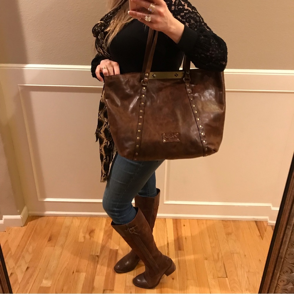 PATRICIA NASH π€ Benvenuto Leather Tote Distressed Cognac - Picture 2 of 15